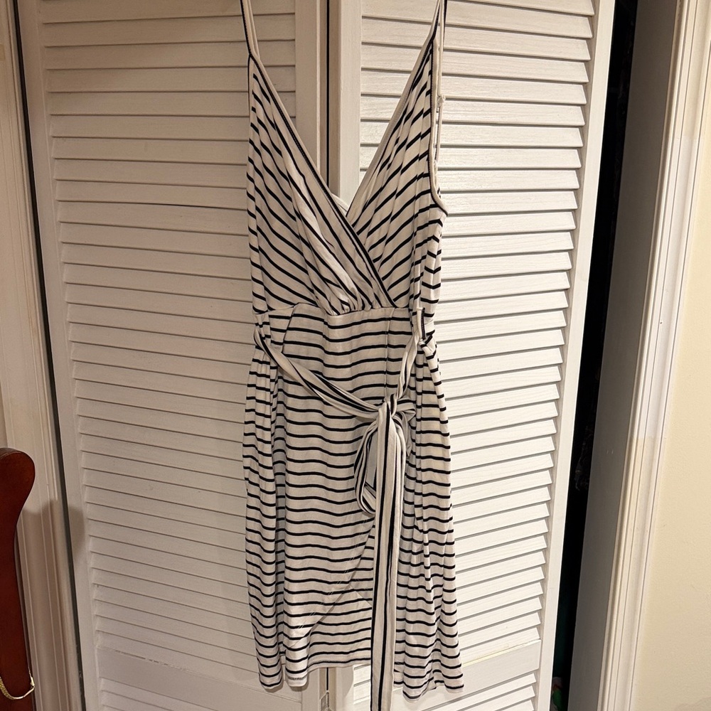 SHEIN Black and White Striped Mini Dress